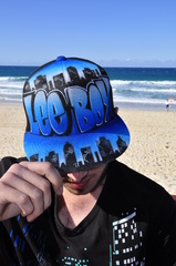 Australian Emcee Lee Emcee and his signature blue "Lee Boy" hat